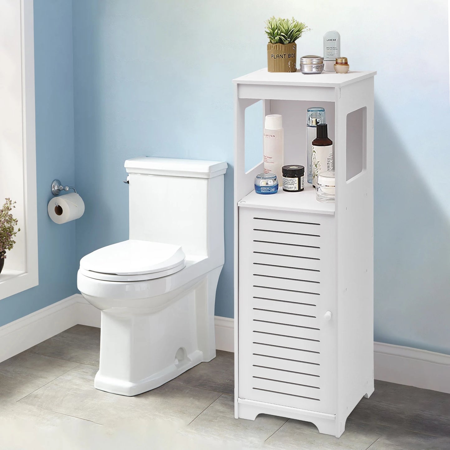 Armoire de rangement de salle de bain, étagère de placard en PVC blanc 28x25x90cm, support de rangement de mouchoirs, organisateur de meubles de salle de bains et de toilettes