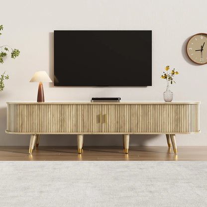 Anajqaqia 175x38x45cm TV Cabinet with Rattan Sliding Door,2 Drawers,TV Furniture with Open Compartments,TV Stand For Living Room