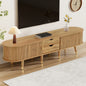 Anajqaqia 175x38x45cm TV Cabinet with Rattan Sliding Door,2 Drawers,TV Furniture with Open Compartments,TV Stand For Living Room