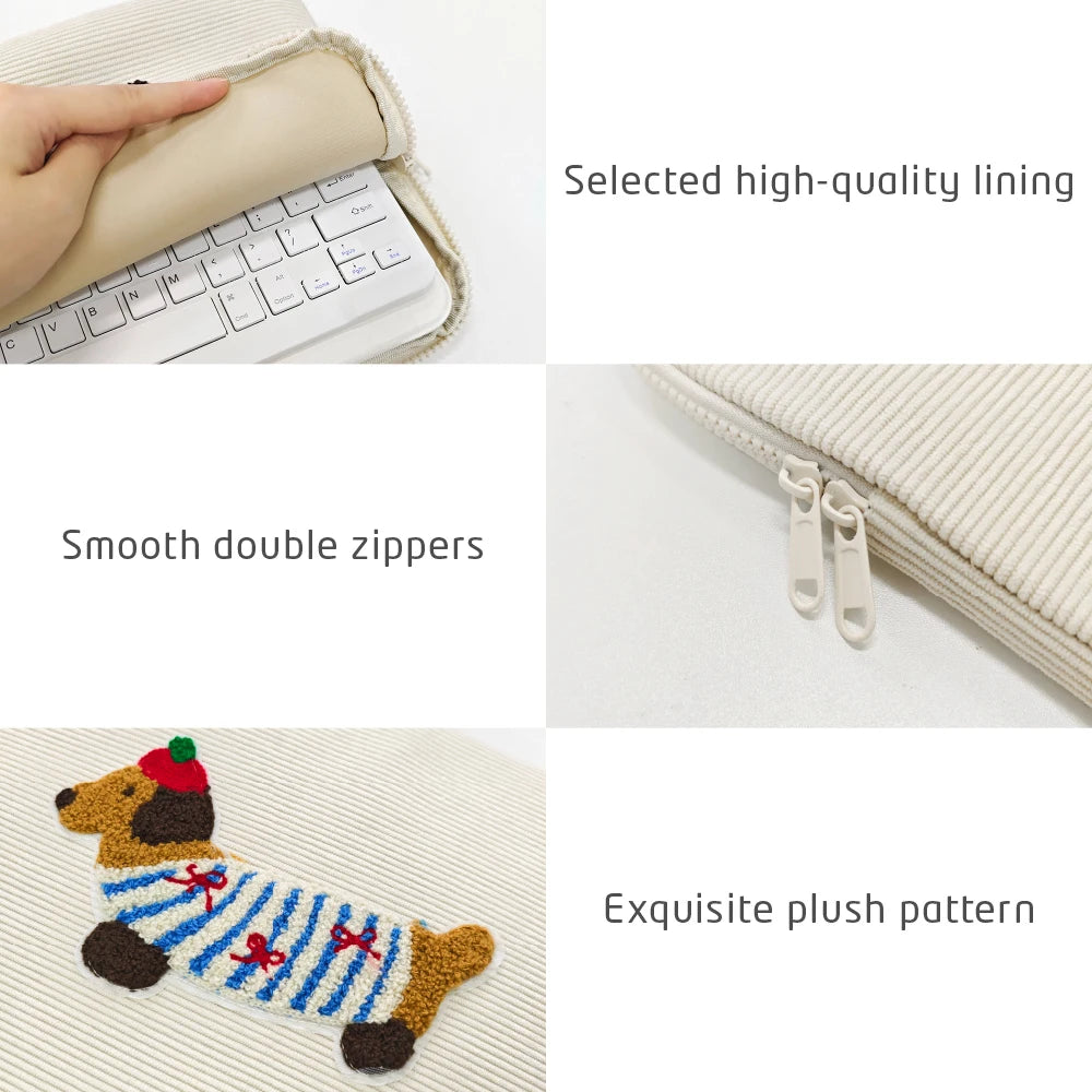 Cute Dogs Laptop Sleeve Bag 13-14 15-16 Inch Dachshund Pet Protective Computer Cases Laptop Cover 9.7-11 in Tablet Travel Cover