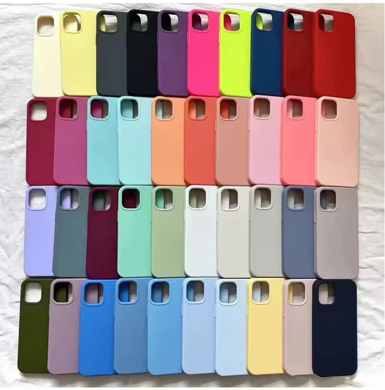 Coques en silicone originales pour iPhone 17 16 15 12 14 13 Pro Max 15 16 Plus, coque avec logo pour Apple iPhone 11 14 15 16 17 Pro