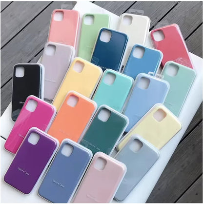Coques en silicone originales pour iPhone 17 16 15 12 14 13 Pro Max 15 16 Plus, coque avec logo pour Apple iPhone 11 14 15 16 17 Pro