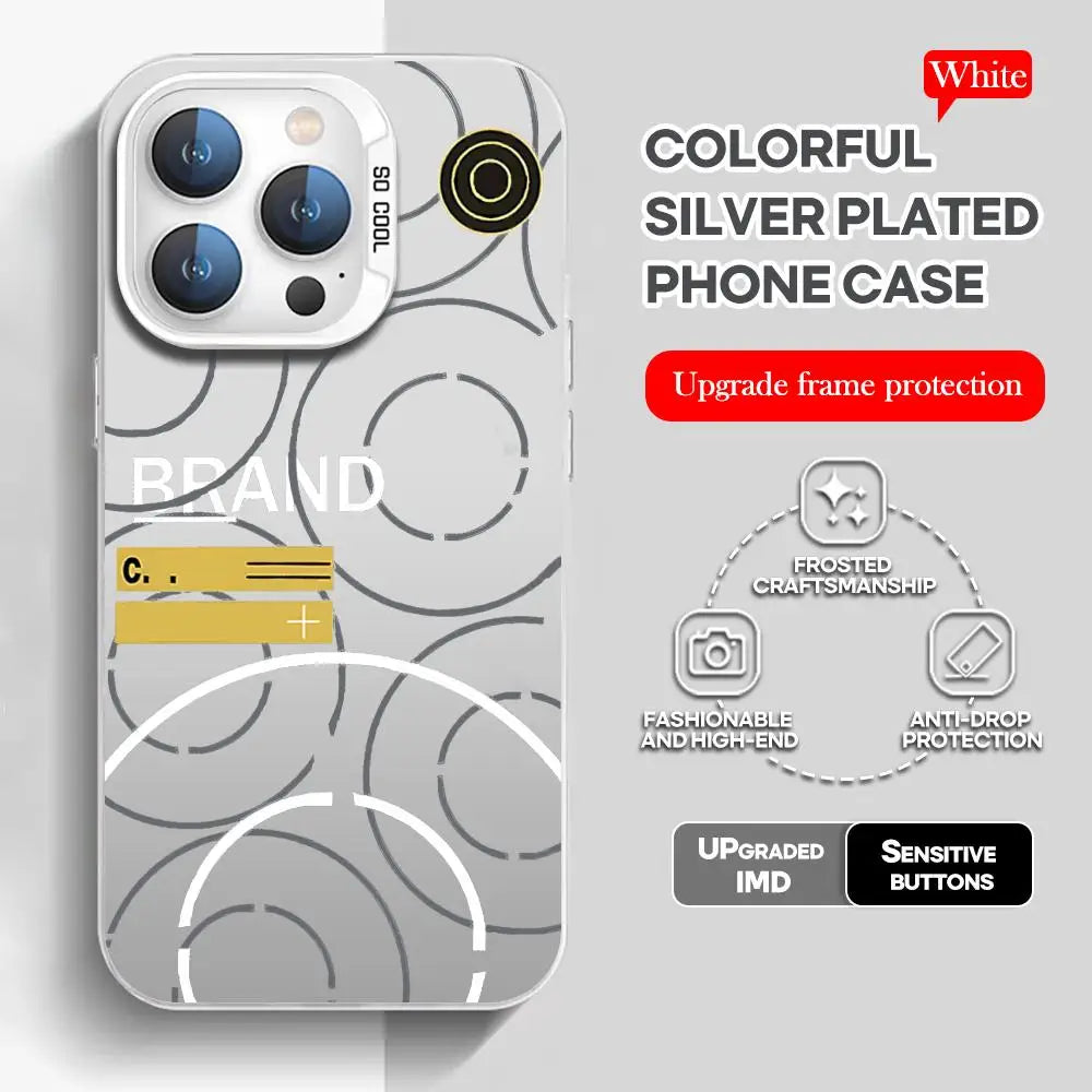 Is-landS – coque de téléphone à motif St-ones, marque cool, noire, couleur argent, pour lPhone 17 16 e 15 14 13 12 11 Pro Max Plus