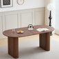 Modern Simple Solid Wood Texture Dining Table, Oval Tabletop, Suitable for Living Room/Dining Room, 180cm*90cm
