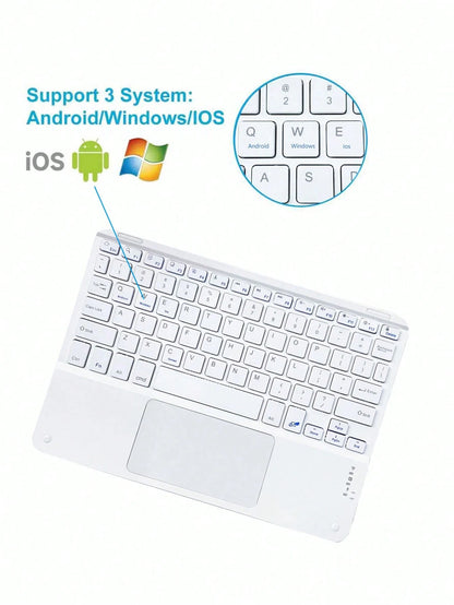 Wireless touch keyboard, slim and quiet design, long battery life. iPad mini Bluetooth keyboard, compatible with Android/IOS
