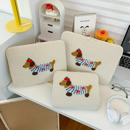 Cute Dogs Laptop Sleeve Bag 13-14 15-16 Inch Dachshund Pet Protective Computer Cases Laptop Cover 9.7-11 in Tablet Travel Cover