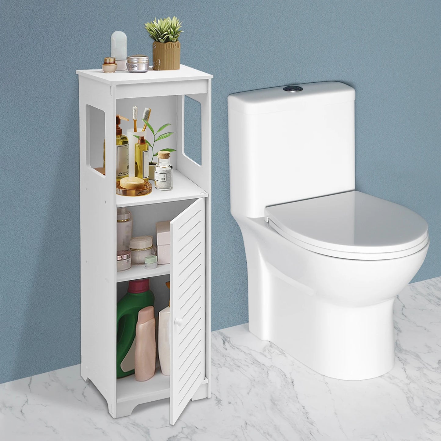Armoire de rangement de salle de bain, étagère de placard en PVC blanc 28x25x90cm, support de rangement de mouchoirs, organisateur de meubles de salle de bains et de toilettes