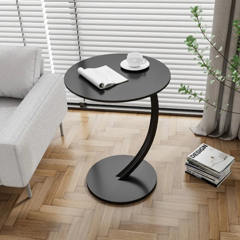 Scandinavian Modern Minimalist Small Round Side Table End Table Bedside Nightstand Compact Space Saving Coffee Table White