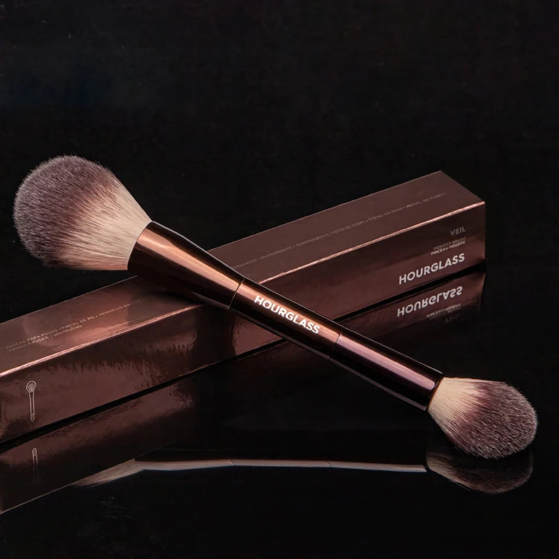 Ensemble et Kit de pinceaux de maquillage sablier comprenant fond de teint en poudre correcteur fard à joues pour lèvres bronzant fard à paupières Eyeliner pinceau pour surbrillance