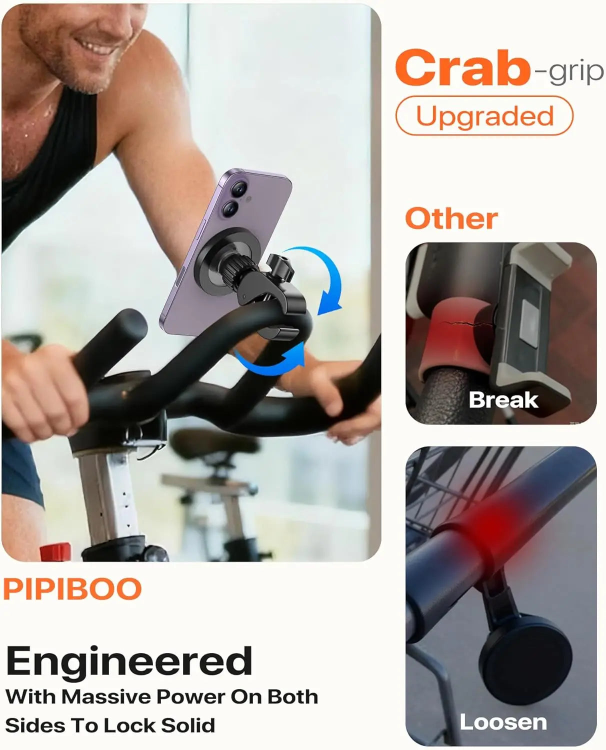 Support magnétique pour téléphone, pince de fixation rotative, accessoires pour guidon, compatible MagSafe, pour vélo ordinaire, poussette, vélo de spinning, guidon