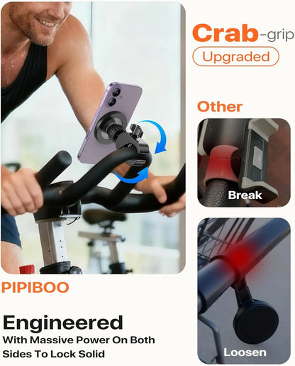 Support magnétique pour téléphone, pince de fixation rotative, accessoires pour guidon, compatible MagSafe, pour vélo ordinaire, poussette, vélo de spinning, guidon