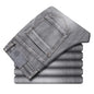 Pantalones vaqueros elásticos de algodón para hombre, Vaqueros de mezclilla finos informales de negocios, color gris, primavera y verano, nuevo ajuste recto y ligero