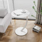 Scandinavian Modern Minimalist Small Round Side Table End Table Bedside Nightstand Compact Space Saving Coffee Table White