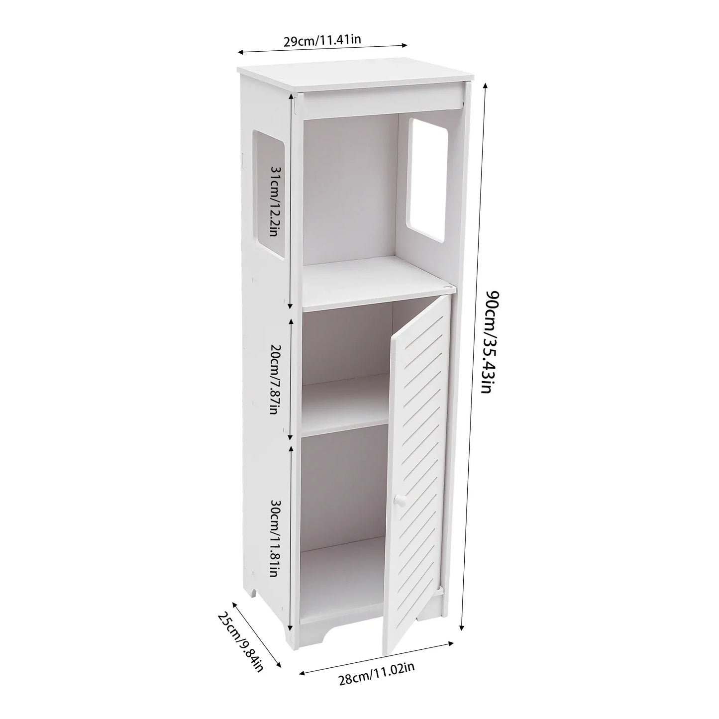 Armoire de rangement de salle de bain, étagère de placard en PVC blanc 28x25x90cm, support de rangement de mouchoirs, organisateur de meubles de salle de bains et de toilettes