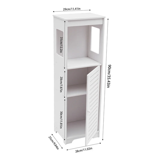 Armoire de rangement de salle de bain, étagère de placard en PVC blanc 28x25x90cm, support de rangement de mouchoirs, organisateur de meubles de salle de bains et de toilettes