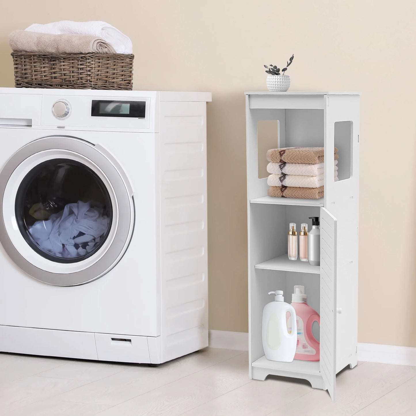 Armoire de rangement de salle de bain, étagère de placard en PVC blanc 28x25x90cm, support de rangement de mouchoirs, organisateur de meubles de salle de bains et de toilettes