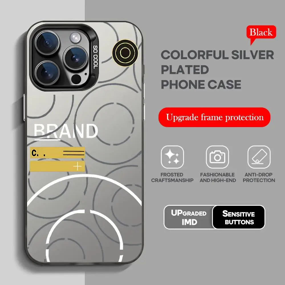 Is-landS – coque de téléphone à motif St-ones, marque cool, noire, couleur argent, pour lPhone 17 16 e 15 14 13 12 11 Pro Max Plus