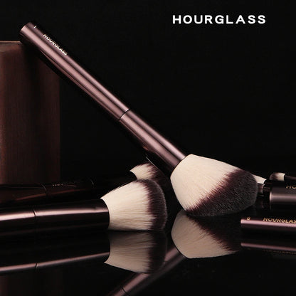 Ensemble et Kit de pinceaux de maquillage sablier comprenant fond de teint en poudre correcteur fard à joues pour lèvres bronzant fard à paupières Eyeliner pinceau pour surbrillance
