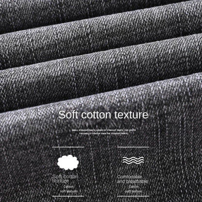 Pantalones vaqueros elásticos de algodón para hombre, Vaqueros de mezclilla finos informales de negocios, color gris, primavera y verano, nuevo ajuste recto y ligero