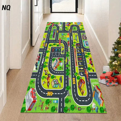 Bedroom Hallway Runner Rug 3D Infinite Passage Optical Illusion Pattern Carpet Non-Slip Soft Easy Clean Creative Decor Home Mat